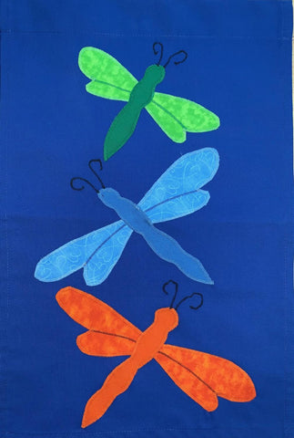 Dragonflies Flag on Royal - 12 x 18 in