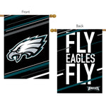 Eagles - 28 x 40 in Vertical Banner Flag - Double-sided - black w/slogan & eagle
