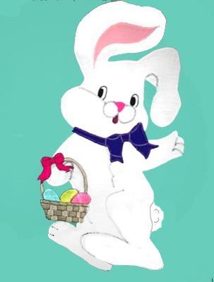 Hopping Easter Bunny Flag on Mint Gtreen - 12 x 18 in