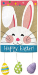 Happy Easter Bunny Burlap Printed/Appl'd Flag - 28 x 40 in