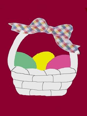 Easter Basket Flag on Burgundy - 12 x 18 in