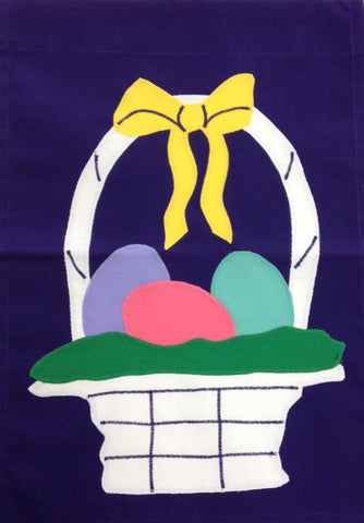 Easter Basket Garden Flag on Purple - 12 x 18 in