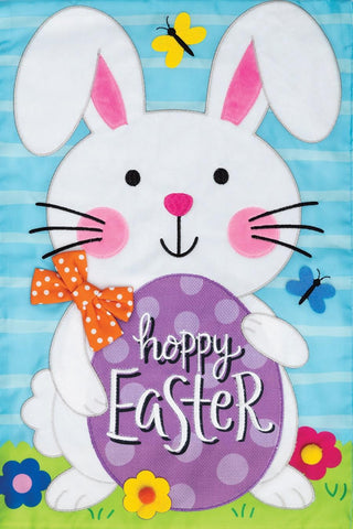 Easter Bunny Appl'd Flag - 12 x 18 in Double-sided