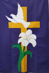 Easter Cross Flag on Purple