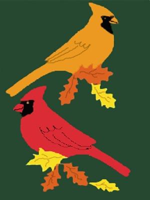 Fall Cardinals Flag on Hunter- 12 x 18 in
