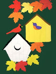 Fall Birdhouses Flag on Hunter- 3 x 4.5 ft
