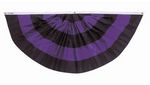 Purple & Black Mourning Fan - Nylon - 18 x 36 inch