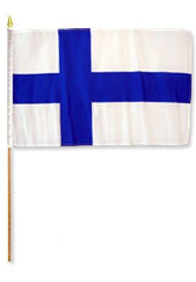 Finland Stick Flag - 12 x 18 in