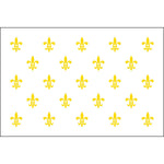 Fleur-de-lis Flag - 23 Gold on White - Nylon with Grommets - 3 x 5 ft