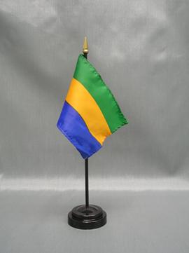 Gabon Stick Flag - 4 x 6 in (bases sold separately)