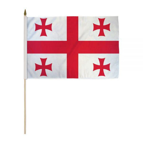 Georgia (country)  Stick Flag - 12 x 18 in