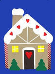 Gingerbread House Flag on Royal - 3 x 4.5 ft