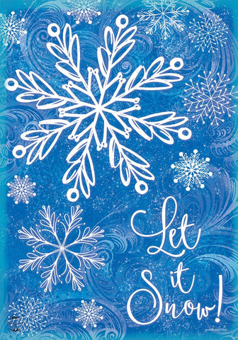 Glistening Snowflakes Flag - 12.5 x 18 in