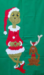 Grinch & Max Flag on Kelly Green - 3 x 4.5 ft