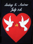 Heart with Doves Flag (choose colors) - 12 x 18 in