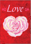 Heart Rose Flag - 12.5 x 18 in Double-sided
