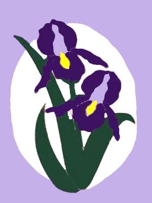 Iris in Oval Frame Garden Flag on Lilac - 12 x 18 in