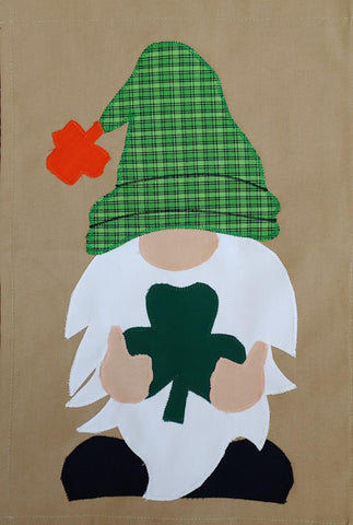 Irish Gnome Flag on Khaki - 12 x 18 in
