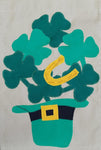 Irish Hat w/Horseshoe Flag on Khaki - 12 x 18 inch