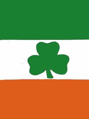 Irish w/Shamrock Flag on Kelly White Orange- 3 x 4.5 ft