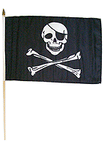 Jolly Roger Stick Flag - 12 x 18 in