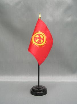 Kyrgyzstan Stick Flag - 4 x 6 in (bases sold separately)