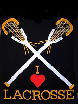 Lacrosse Flag on Black- 3 x 4.5 ft