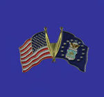 Lapel Pin - Air Force & United States Flags - Double