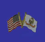 Lapel Pin - Army & United States Flags- Double