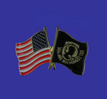 Lapel Pin - POWMIA & United States Flags - Double