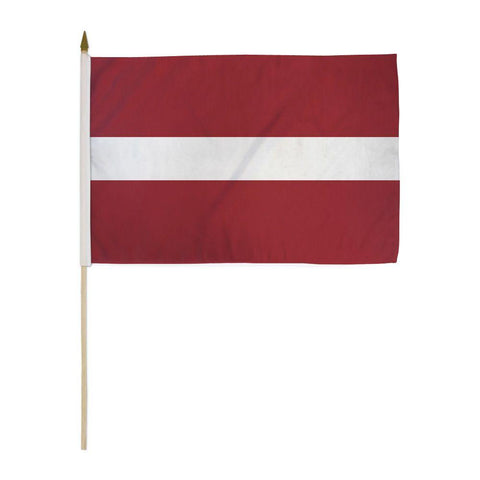 Latvia Stick Flag - 12 x 18 in