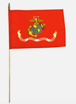 Marine Corps Stick Flag - Polycotton - 12 x 18 in