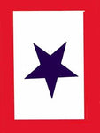 Military Service Star Flag on White/Red- 3 x 4.5 ft