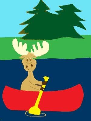 Moose in a Canoe Flag- 3 x 4.5 ft