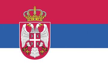 Serbia Stick Flag - 4 x 6 in (bases sold separately)