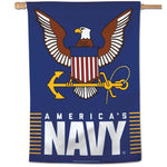 Navy Vertical Banner Flag - Poly - 28 x 40 in