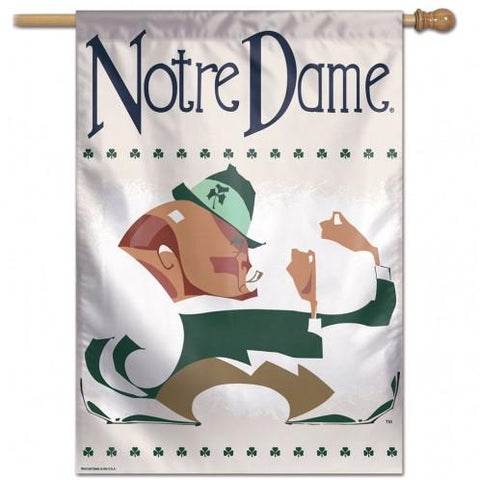 Notre Dame - 28 x 40 in Banner Flag - Fighting Irish (white)