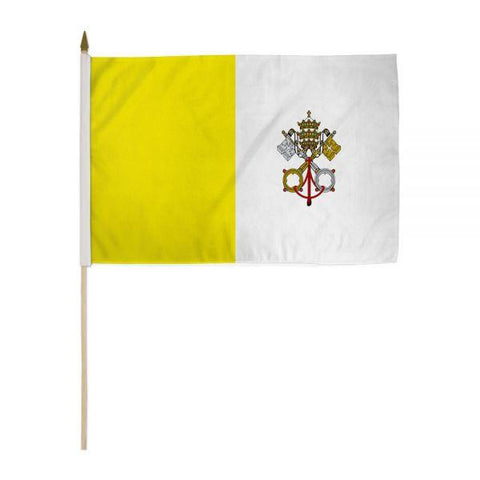 Papal Stick Flag - 12 x 18 in