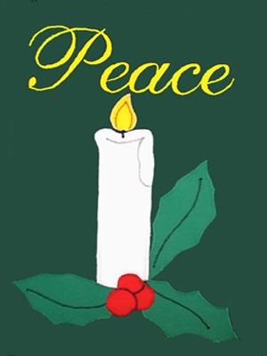 Peace Candle Flag on Hunter - 12 x 18 in