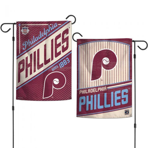 Phillies - 12.5 x 18 in Garden Flag - Double-sided - Cooperstown Burgundy