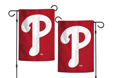 Phillies - 12.5 x 18 in Garden Flag - double-sided - "P' - available approx 11/6