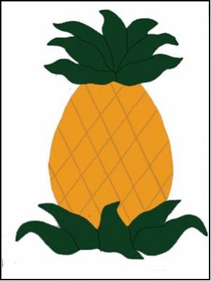 Pineapple Flag on White- 12 x 18 in