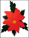 Poinsettia Flag on White - 12 x 18 in