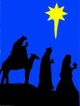 Three Wise Men Flag on Royal - 12 x 18 in