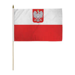 Poland with Eagle Stick Flag - 12 x 18 in