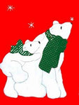 Polar Bears Flag on Red - 3 x 4.5 ft