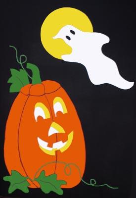 Pumpkin & Boo Flag