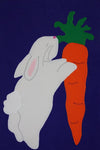 Bunny With Carrot Flag on Purple - 12 x 18 in
