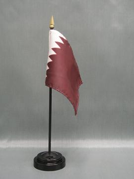 Qatar Stick Flag - 4 x 6 in (bases sold separately)
