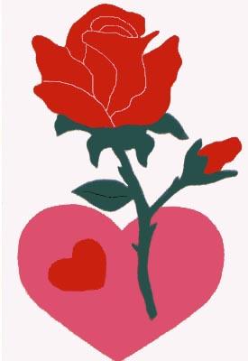 Rose & Heart Flag